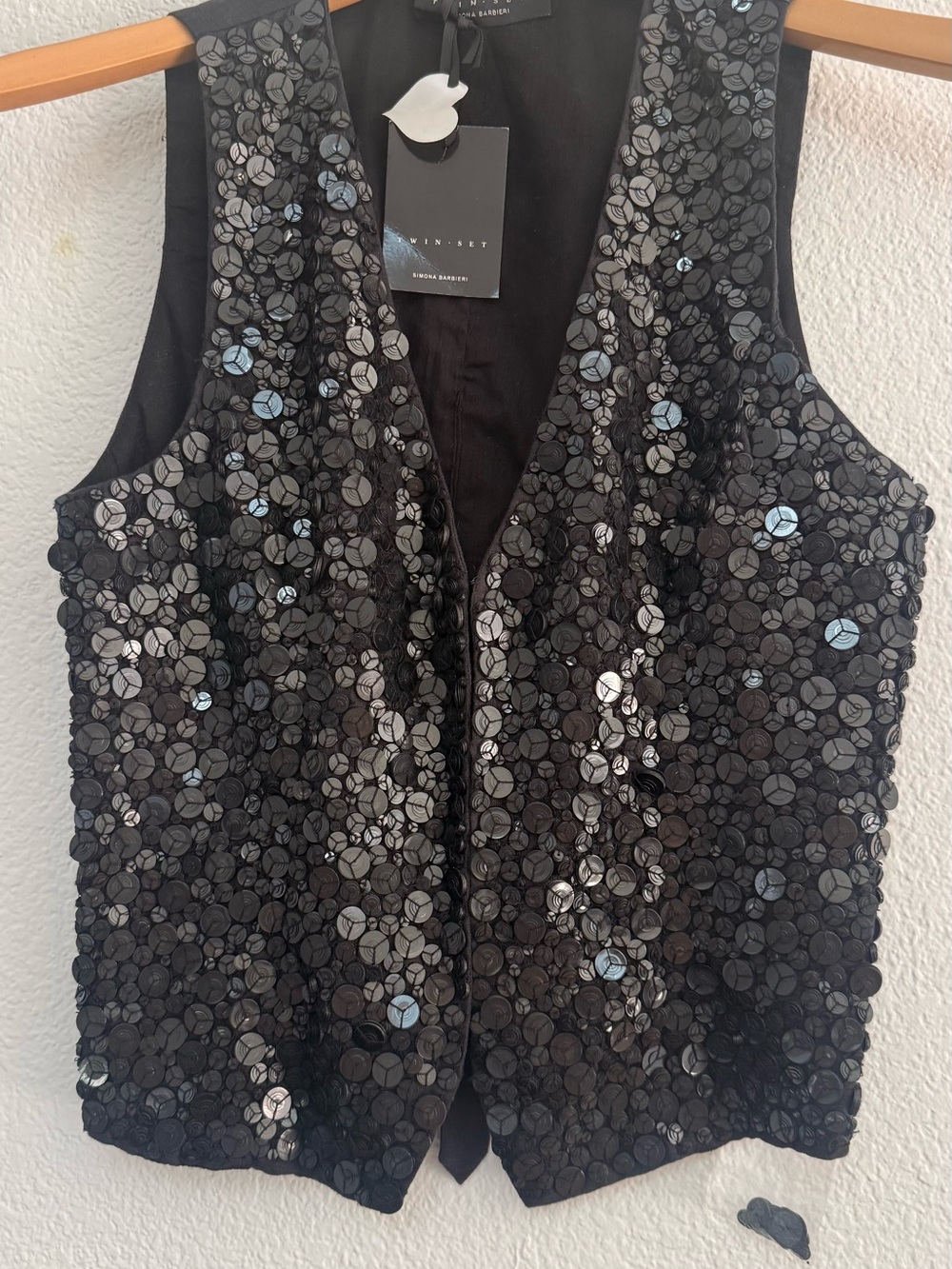 Twin-Set Black Sequin Embellished Vest